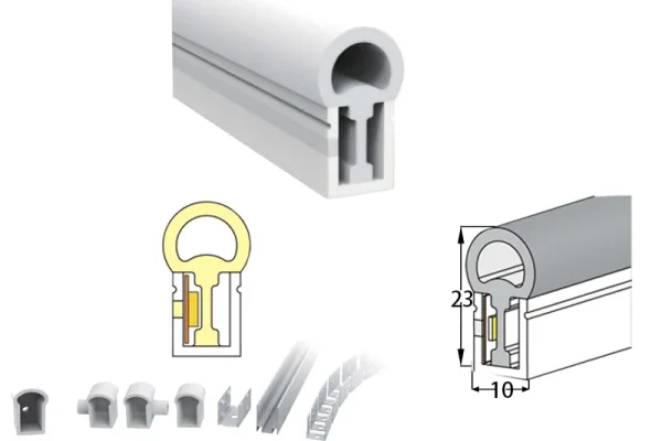 10*23 Silicone Neon Tube Flex Strip LWTG1023-2